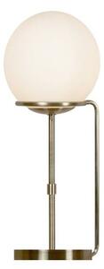 Single Light Antique Brass Opal White Glass Shades Table Lamp