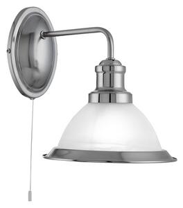 Bistro Acid Glass Shade Wall Light In Silver Finish