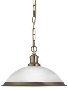 Bistro Acid Glass Shade Pendant Lamp With Antique Brass Finish