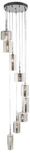 Linen Chrome Multi Drop Pendant Light