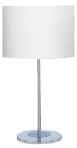 Chrome Round Base Table Lamp With White Fabric Shade