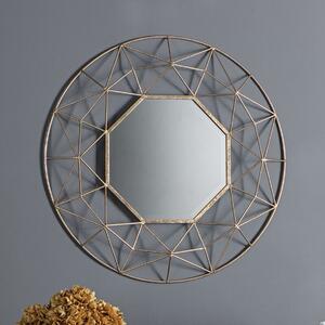 Alexis Round Metallic Wall Mirror In Gold