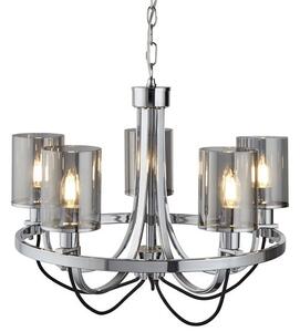 Catalina Chrome Ceiling Light With Smoked Glass Shades