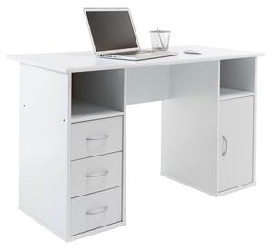 Tunisia Wooden Computer Table In White Effect With 3 Drawers