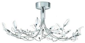 Wisteria Chrome Ceiling Light With White Frosted Glass Leaves