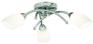 Opera Opal Glass Shades Three Celing Light In Chrome Finish