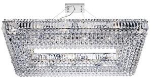 Vesuvius Chrome Rectangle Chandelier With Crystal Coffin Drops