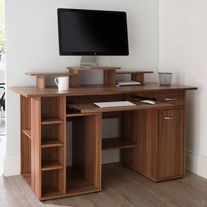 Drake Wooden Laptop Desk With 1 Drawer In Walnut