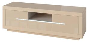 Martley High Gloss TV Stand With 2 Doors In Cream And LED