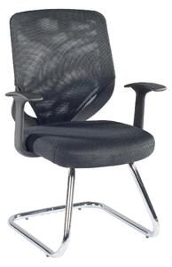 Albany Fabric Home And Office Chair With Chrome Legs In Black