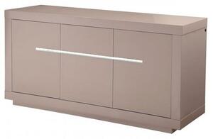 Martley High Gloss Sideboard With 3 Doors In Cream And LED