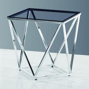 Penge Smoked Glass Side Table With Chrome Frame