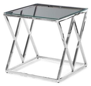 Vauxhall Clear Glass Square Side Table With Chrome Frame