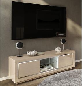 Spalding High Gloss TV Stand With 2 Doors In Cream And LED