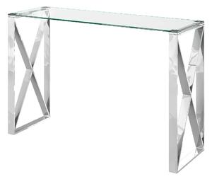 Margate Clear Glass Console Table With Chrome Frame