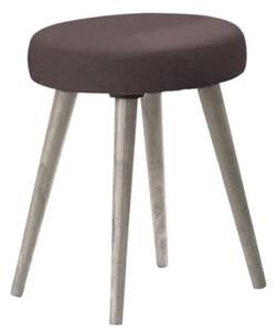 Batya Fabric Dressing Table Stool Round In Grey Oak Effect