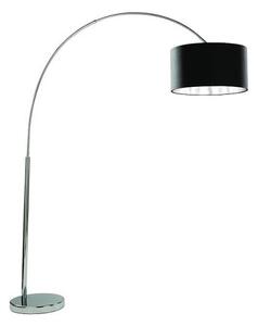 Arcs Chrome Floor Lamp With Black Fabric Shade And Silver Liner