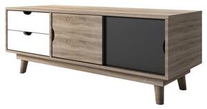 Scandia Wooden TV Stand In Oak And Grey