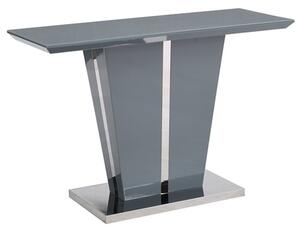 Memphis High Gloss Bar Table In Grey With Glass Top