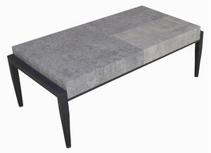 Nevis Coffee Table In Light Dark Concrete With Metal Legs