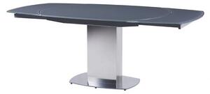 Oakmere Grey Glass Extending Dining Table With Steel Base