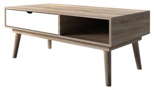 Scandia Wooden Coffee Table In Oak And White