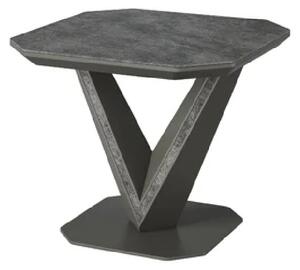 Becton Ceramic Square Side Table In Slate Grey