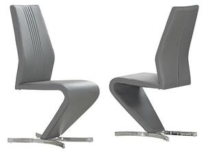 Gia Grey Faux Leather Dining Chairs In A Pair