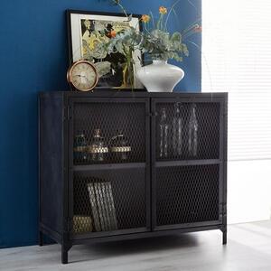 Kristel Compact Sideboard In Dark Iron With 2 Doors