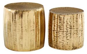 Casa Round Set Of 2 Stools In Antique Brass