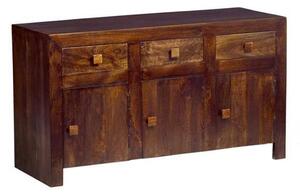 Tivat Mango Wood Sideboard 3 Doors 3 Drawers In Dark Mahogany