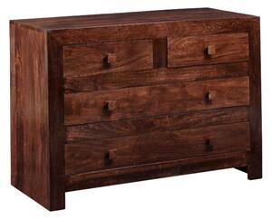 Tivat Mango Wood Chest 4 Drawers In Dark Mahogany