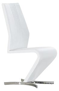 Gia Faux Leather Dining Chair In White With Chrome Base