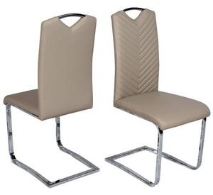 Marconi Cantilever Dining Chair In Taupe Faux Leather In A Pair