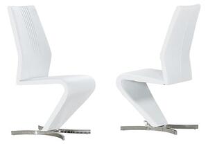 Gia White Faux Leather Dining Chairs In A Pair