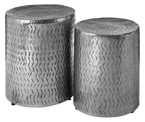 Casa Round Set Of 2 Stools In Nickel