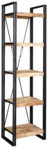 Clio Slim Bookcase In Reclaimed Wood And Metal Frame
