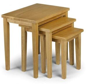 Cadee Wooden Nest Of 3 Tables Square In Light Oak