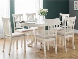 Salgado Extending Ivory Wooden Dining Table Table With 6 Chairs