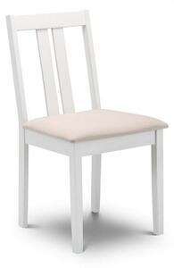 Ranee Wooden Dining Chair In Ivory Faux Suede Seat