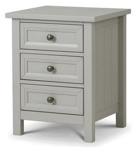 Madge Bedside Cabinet In Dove Grey Lacquer With 3 Drawers