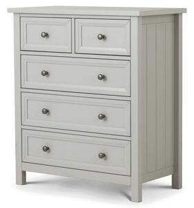 Madge Chest Of Drawers In Dove Grey Lacquer With 5 Drawers