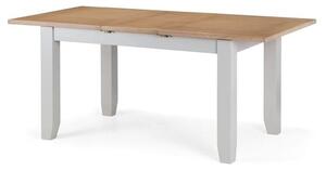 Raisie Wooden Extendable Dining Table In Oak Top And Grey