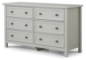 Madge Wide Chest Of Drawers In Dove Grey Lacquer