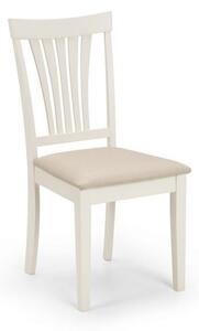 Salgado Dining Chair In Taupe Linen Effect Seat With Ivory Finish