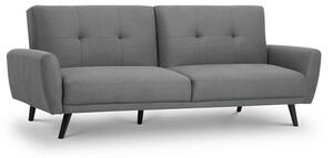 Macia Fabric Sofa Bed In Mid Grey Linen With Wooden Legs