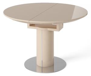 Redruth High Gloss Butterfly Extending Dining Table In Cream