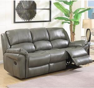 Claton Recliner 3 Seater Sofa In Grey Faux Leather