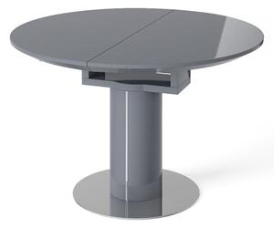 Redruth High Gloss Butterfly Extending Dining Table In Grey