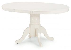 Salgado Wooden Extendable Dining Table In Ivory Lacquered